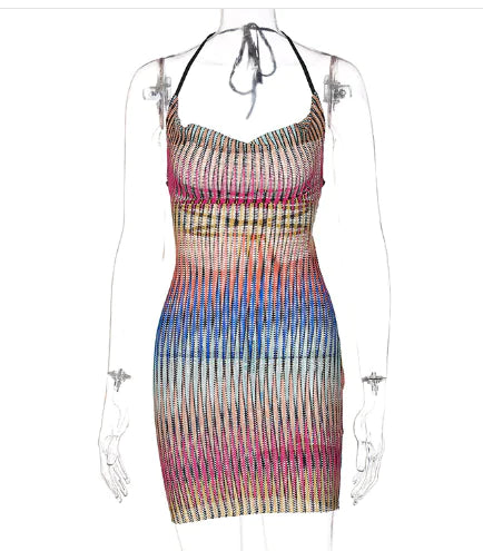 Gradient Mesh Mini Dress