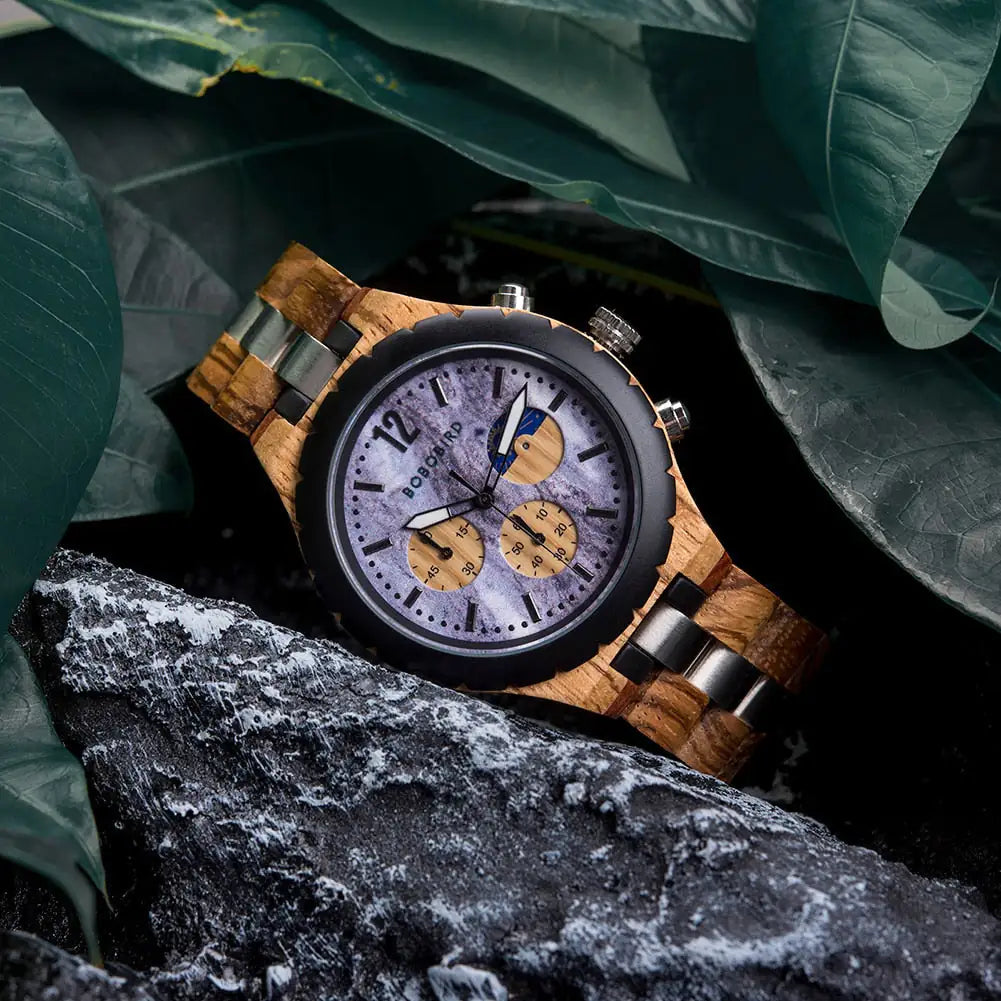 Luxury Wooden Chronograph Watch