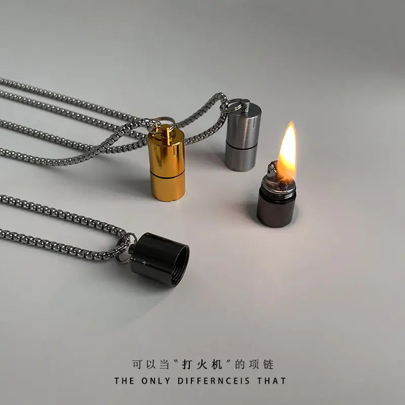 Punk Lighter Stainless Steel Necklace