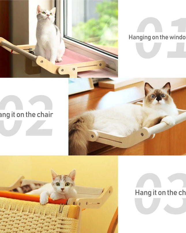 Sturdy Cat Window Perch Wooden Assembly