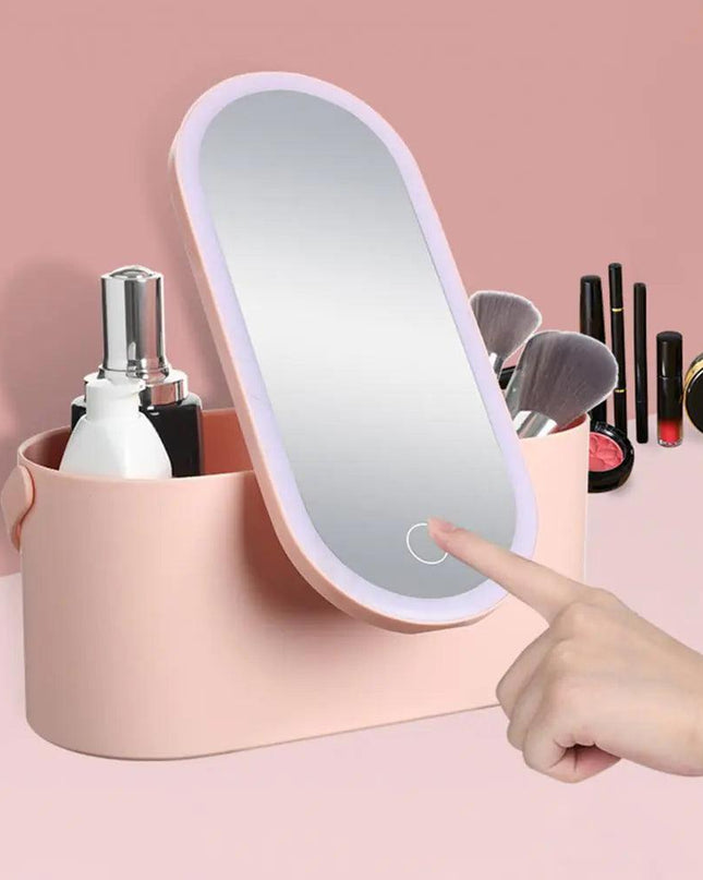 Cosmetics Box Travel Makeup Organizer with Mirror