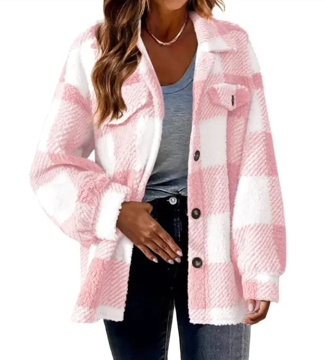 Plush Plaid Women's Jacket