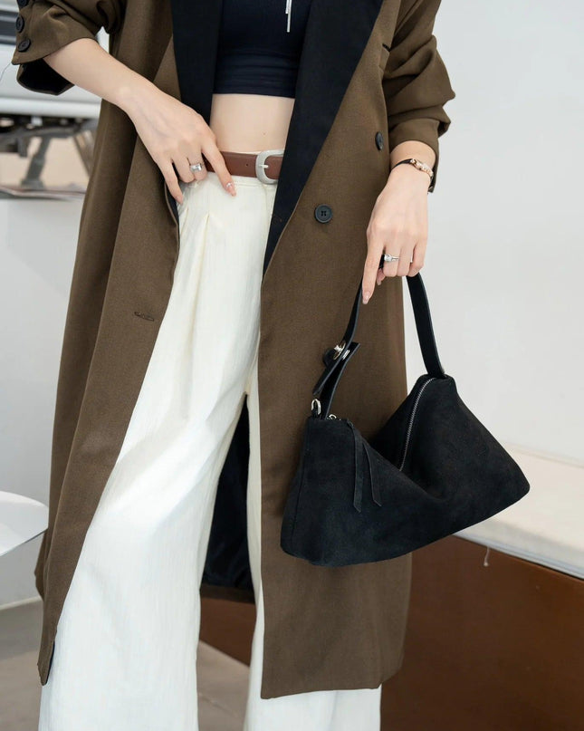Women's Large Suede Shoulder Bag