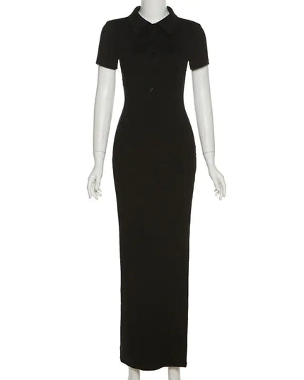 Mirage Knit Short Sleeve Sweater Maxi Dress