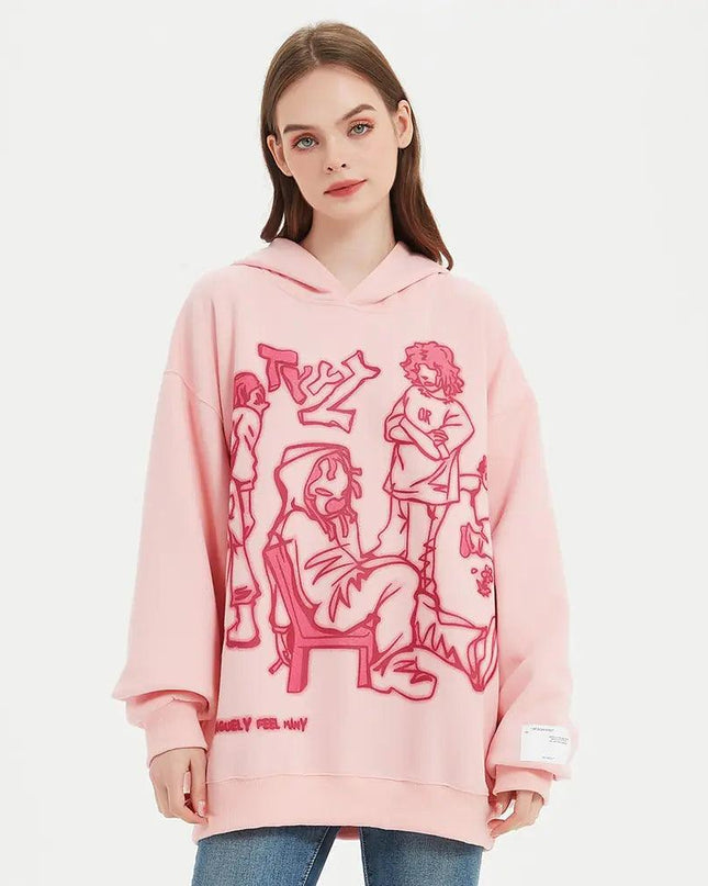 Streetwear Pink Hoodie Sweatshirt