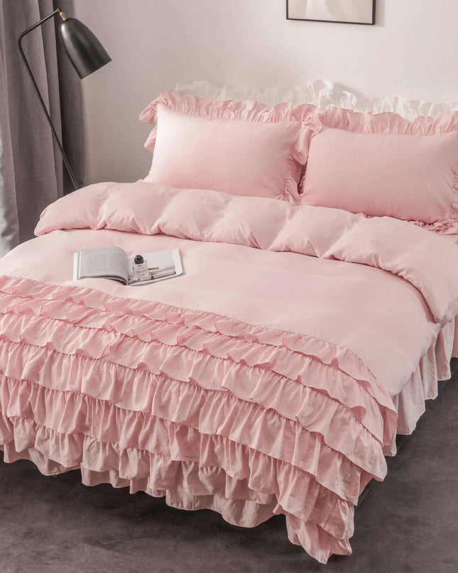 Pure Color Washed Cotton Four-piece Set