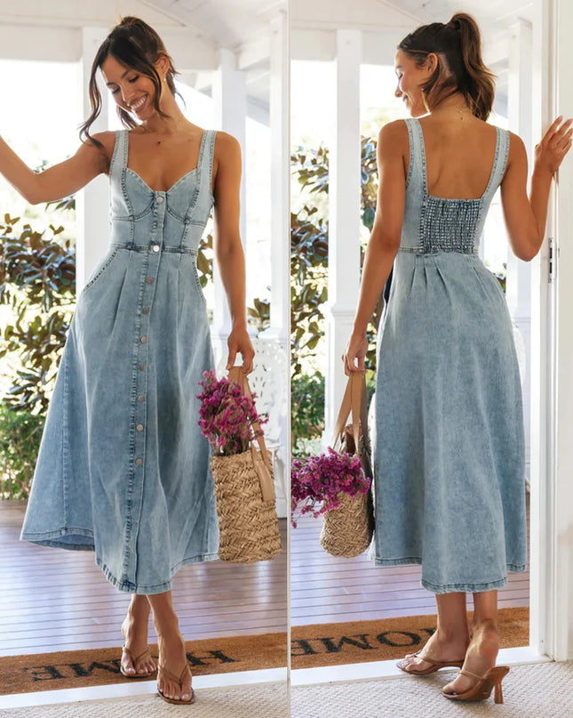 UrbanCharm Denim Midi Dress