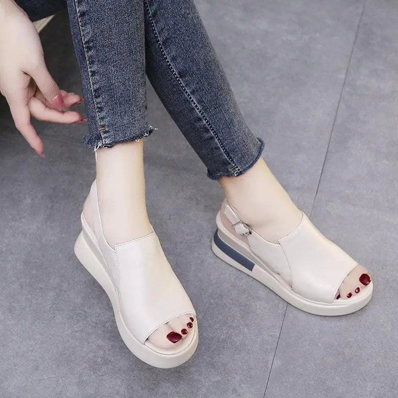 Soft Leather Heightened Platform Shoes