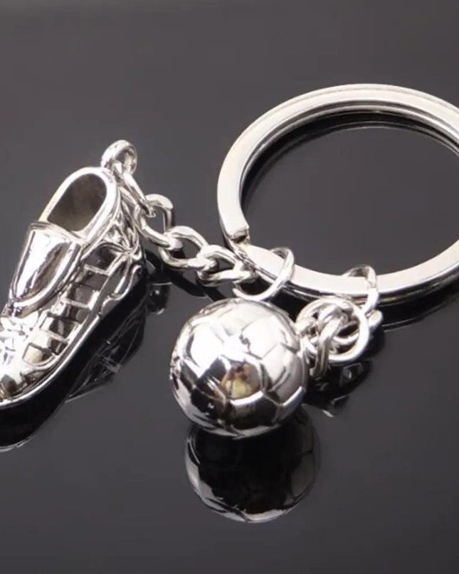 Metal Soccer Keychain