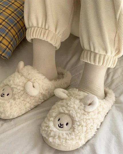 Plush Bedroom Cotton Fluffy Slippers