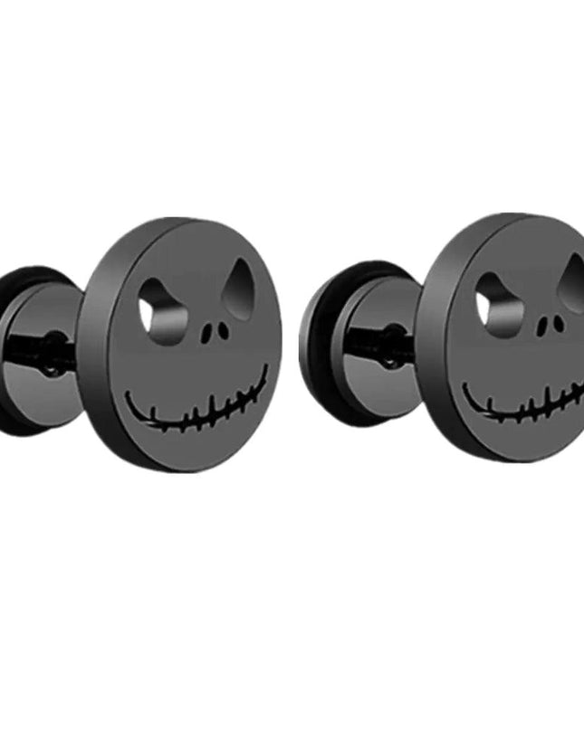 Small Black Punk Stud Earrings