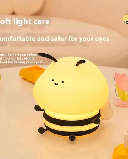Cartoon Bees Sleep With Colorful Night Lights