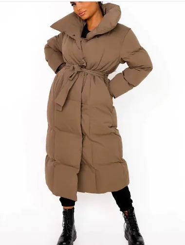 Women's Oversized Fashion Parka with Covered Buttons