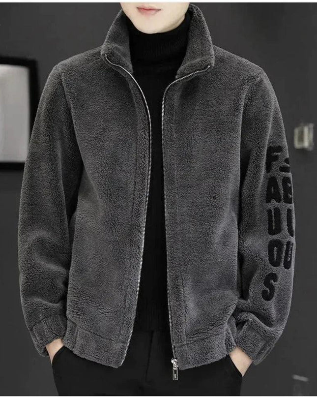 Men's Lambswool Stand Collar Jacket