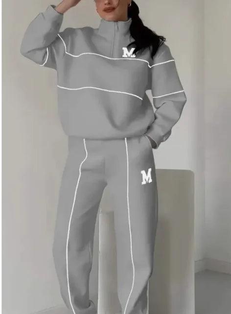 Womens 2 Piece Outfits Lounge Hoodless Pullover Sweatshirt Sweatsuit Sets Sweatshirt Baggy Fashion Sweatpants With Pockets