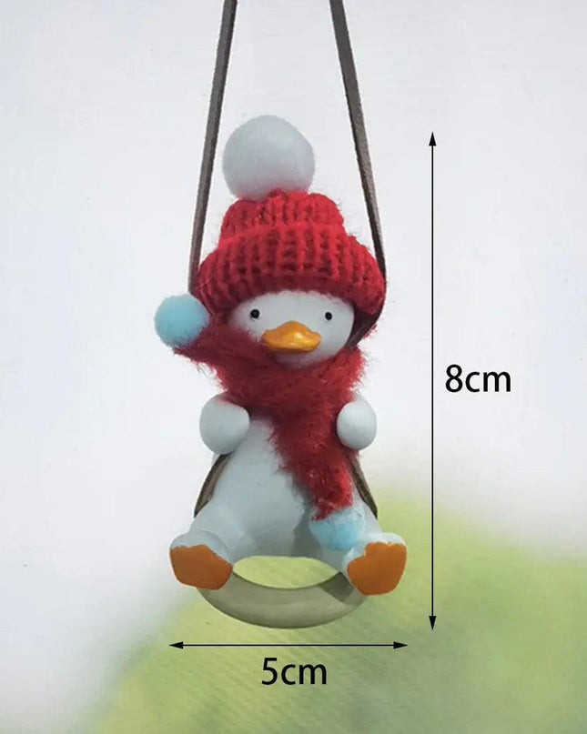 Cool Knit Cap Duck Car Pendant