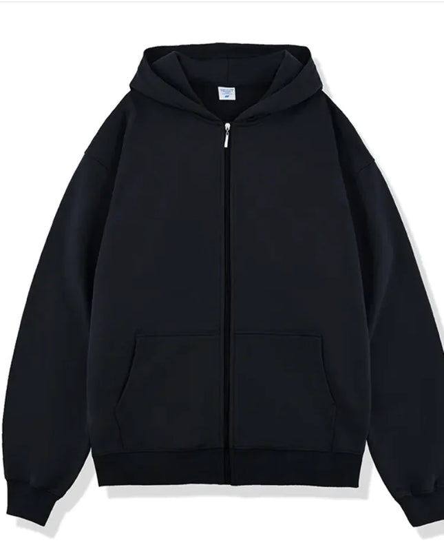 Terry Hooded Zipper Sweater