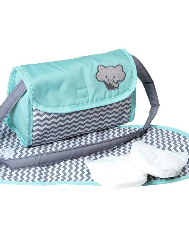 Adora Baby Doll Diaper Bag with Sturdy Straps Includes Changing Mat and 2 Doll Diapers (Fits 13" Dolls) Birthday Gift For Ages 3+ - Zig Zag Print