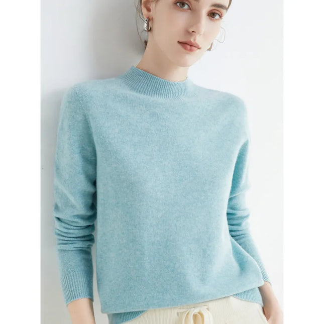 Seamless Half-Neck Loose Pullover