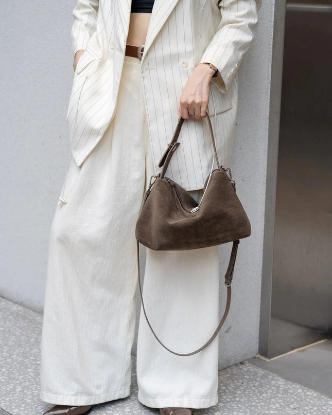 Women's Large Suede Shoulder Bag