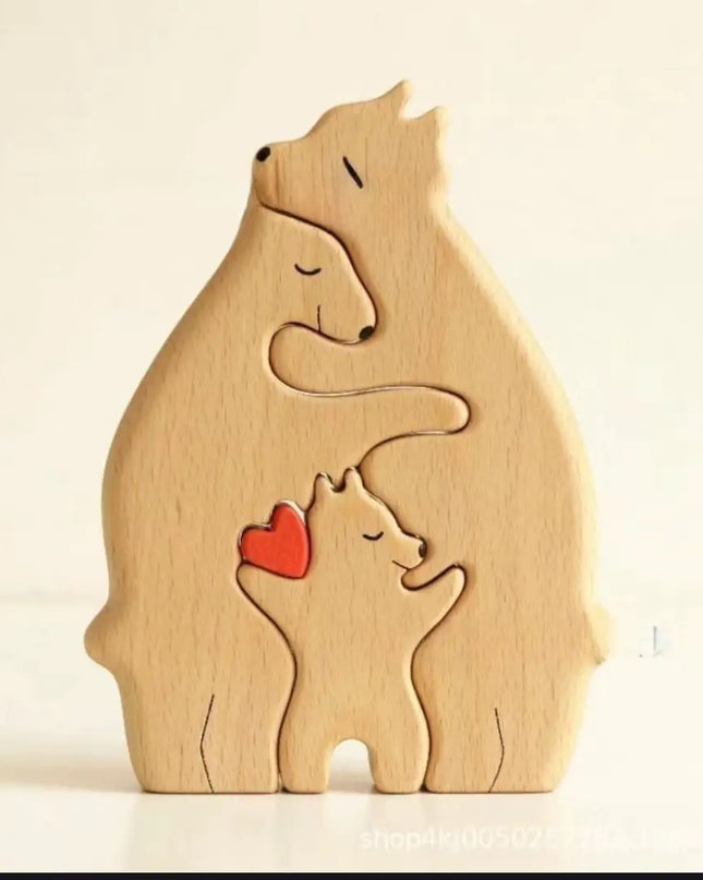 Wooden Animal Puzzle Decor Set