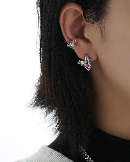 Fresh Pink Heart Stud Earrings