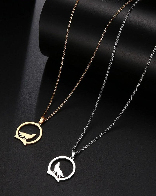 Wolf On The Hill Pendant Necklace