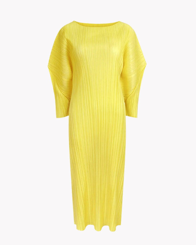 Full Color Pleated Dress