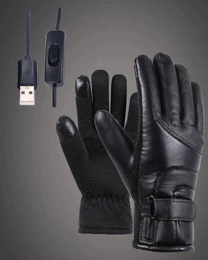 Electric USB Heated Gloves Winter Warming Thermal Ski Snow Hand Warm Windproof