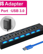 104*35*21mm, 164*35*21mm / 7 Port USB 3.0 with US Plug