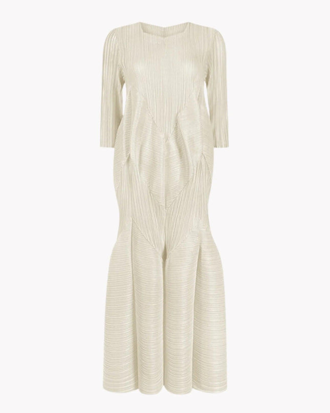 Pleated Square Collar Dress