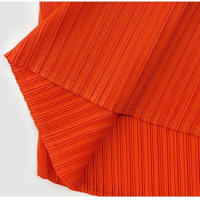 Full Color Pleated Dress