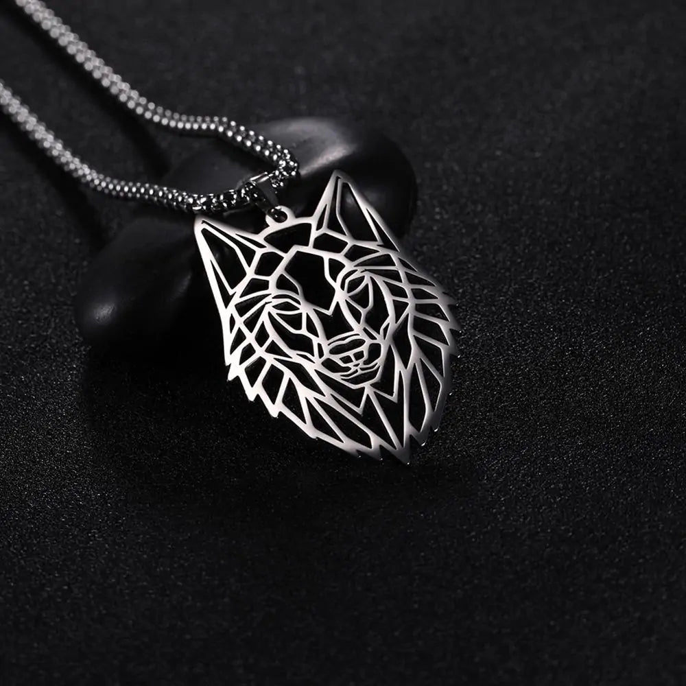 Hollow Cut Wolf Necklace Chain Choker