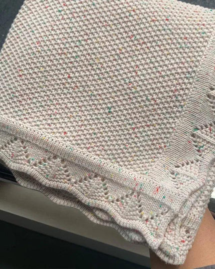 Baby Simple Cotton Knitted Solid Color Blanket