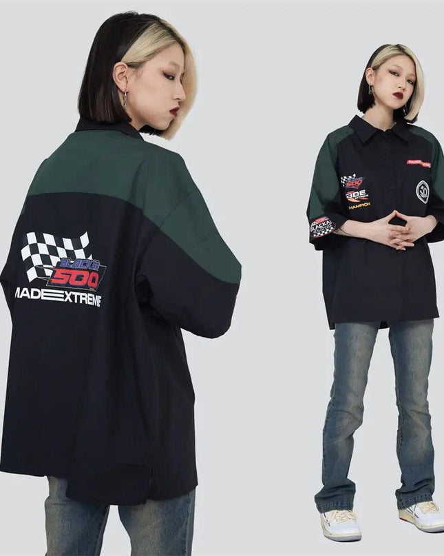 Men's Patchwork Oversized Shirts