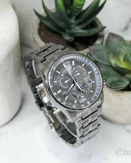 Citizen (AT4127-52H) Eco Drive Mens PCAT Gunmetal Stainless Steel Bracelet Watch