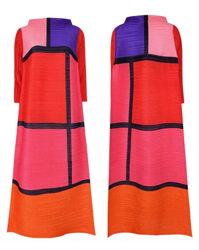 Colorblock Pleated Dress