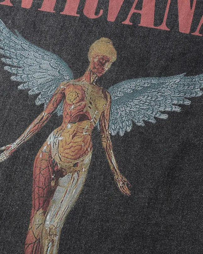 Vintage Angel Print Grunge Oversized Tshirts Men