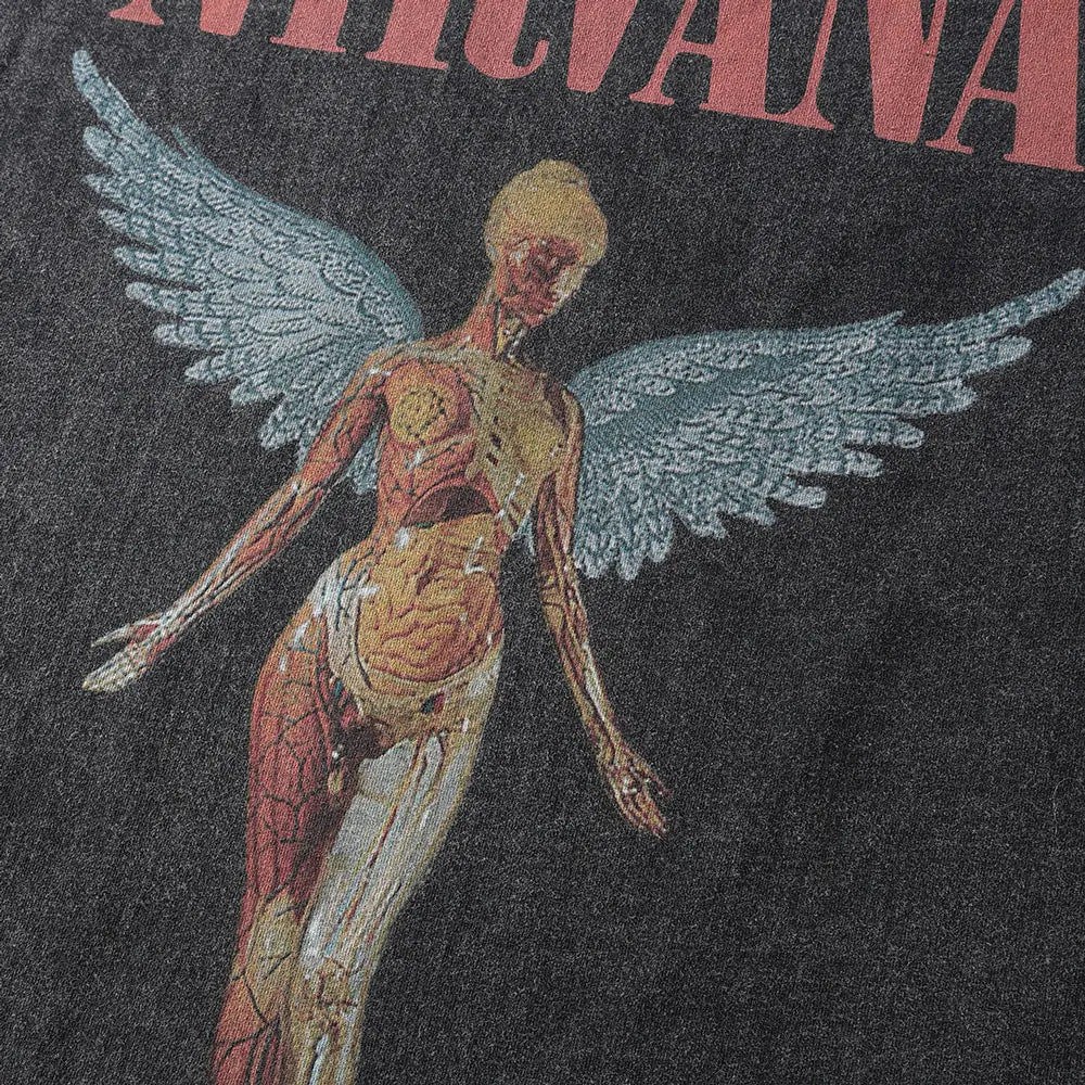 Vintage Angel Print Grunge Oversized Tshirts Men