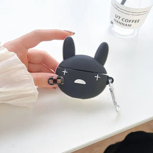 3D Red Bad Bunny Heart Earphone Case