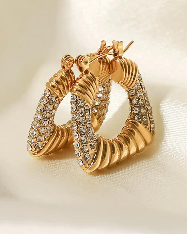 18K Gold Plated Inlaid Cubic Zirconia Earrings