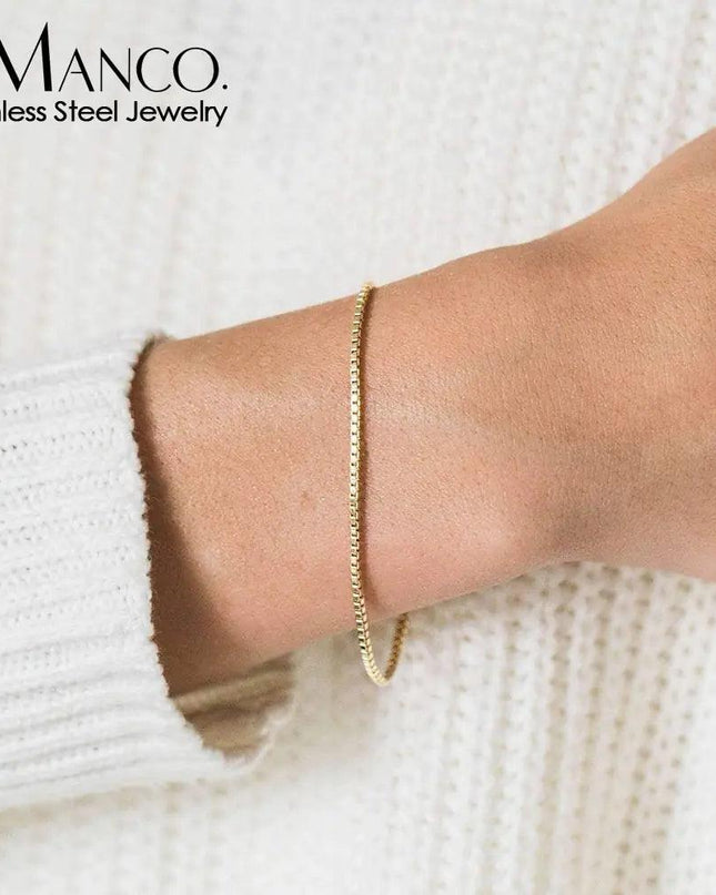 Stainless Steel Box Chain Bracelet
