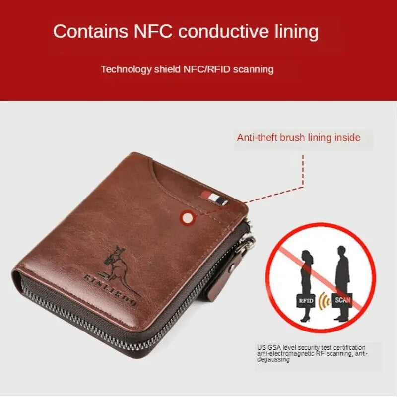 Men's "RFID" Blocking Leather Wallet "Waterproof"