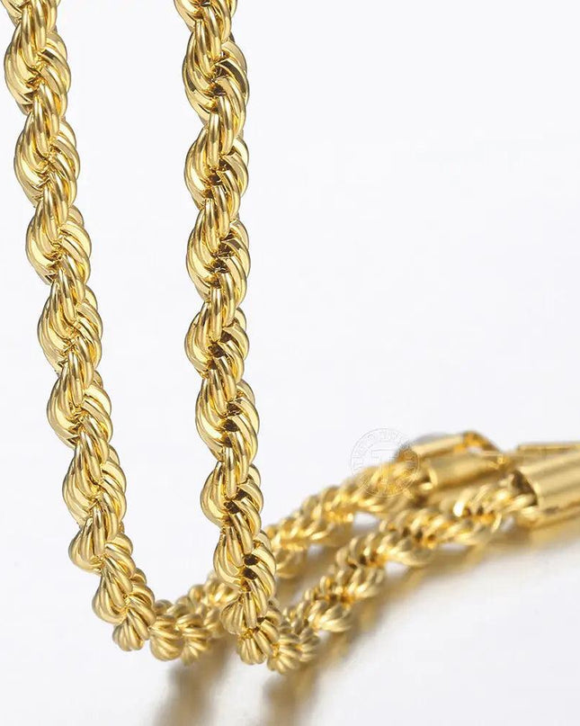 Twisted Rope Link Chain Necklace
