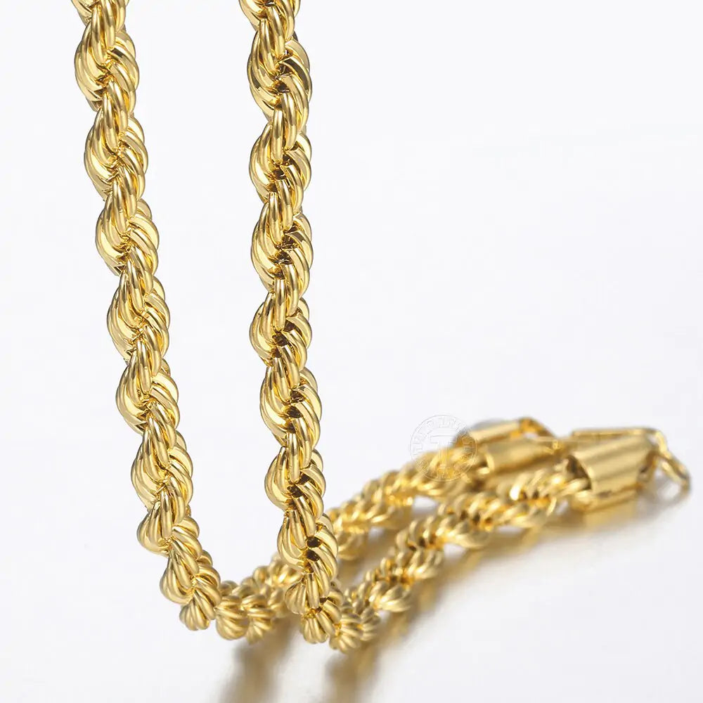 Twisted Rope Link Chain Necklace