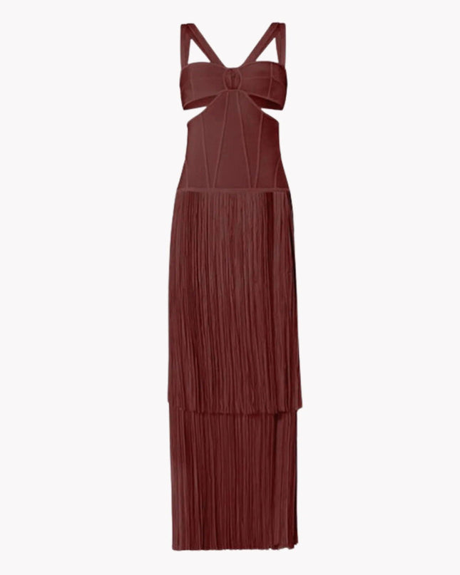 Strappy Cutout Fringed Dress