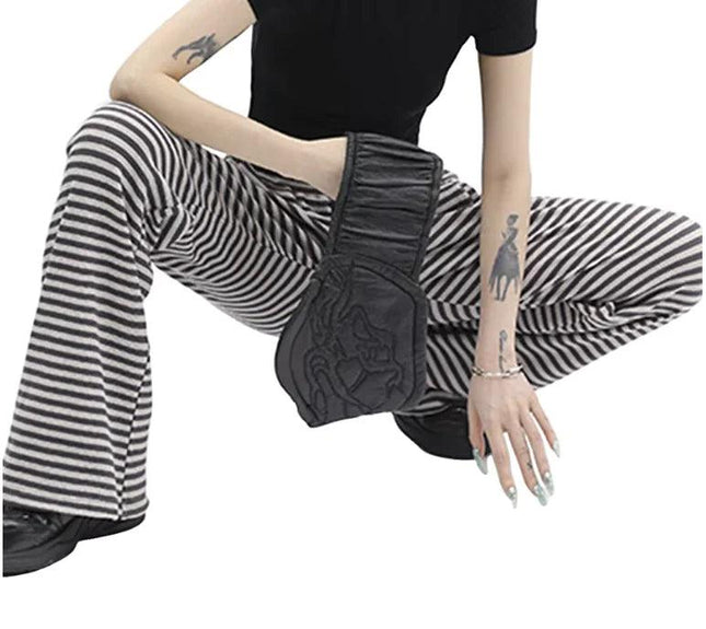 Women's Y2K Striped Knit Drawstring Pants