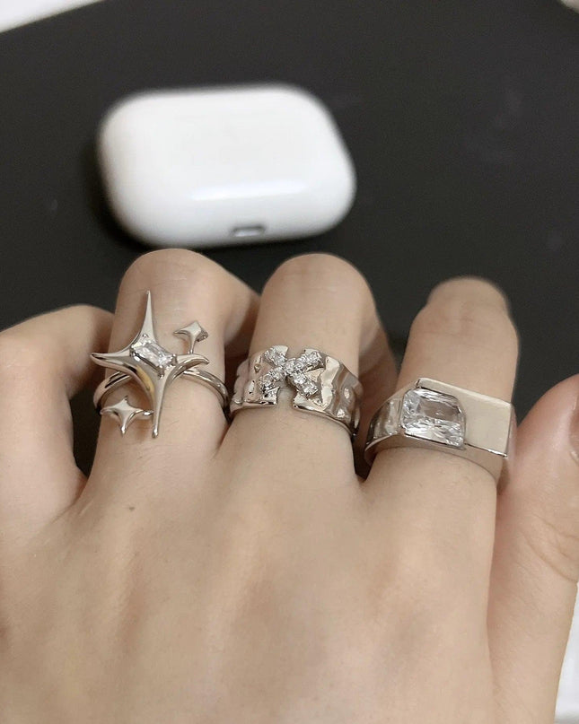 Shiny Unisex Crystal Rings