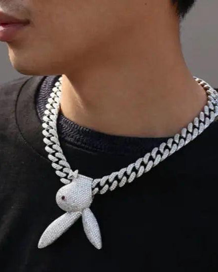 Play Boy Bunny Pendant Miami Cuban Chain