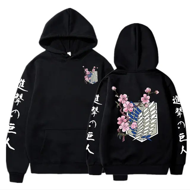 Attack On Titan Wings Of Liberty Sakura Graphic Hoodies